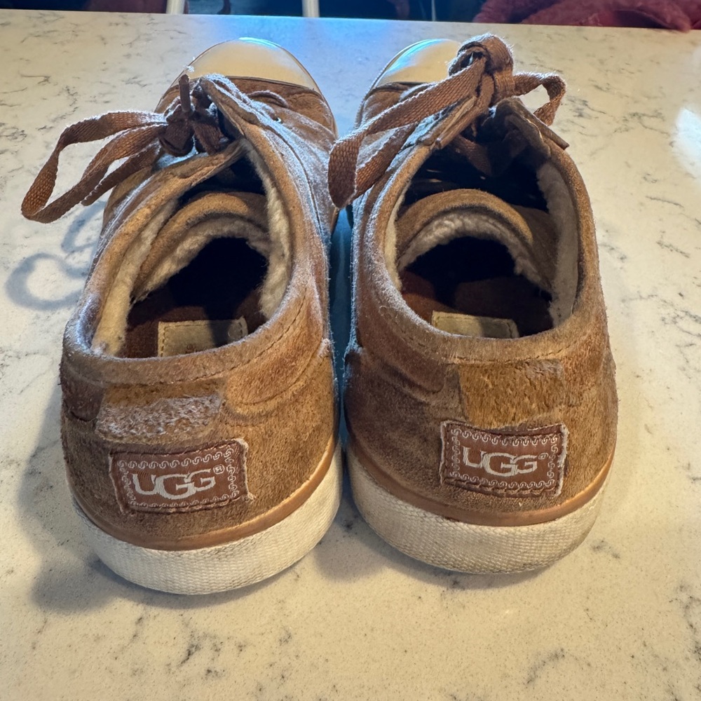 UGG Brown Suede Lace-Up Sneakers